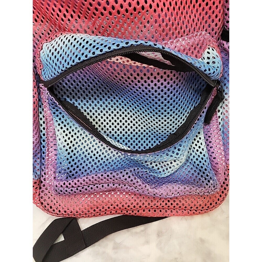 Adidas Hermosa II Mesh Pink Blue Backpack Back To School College Student *READ - Picture 11 of 13